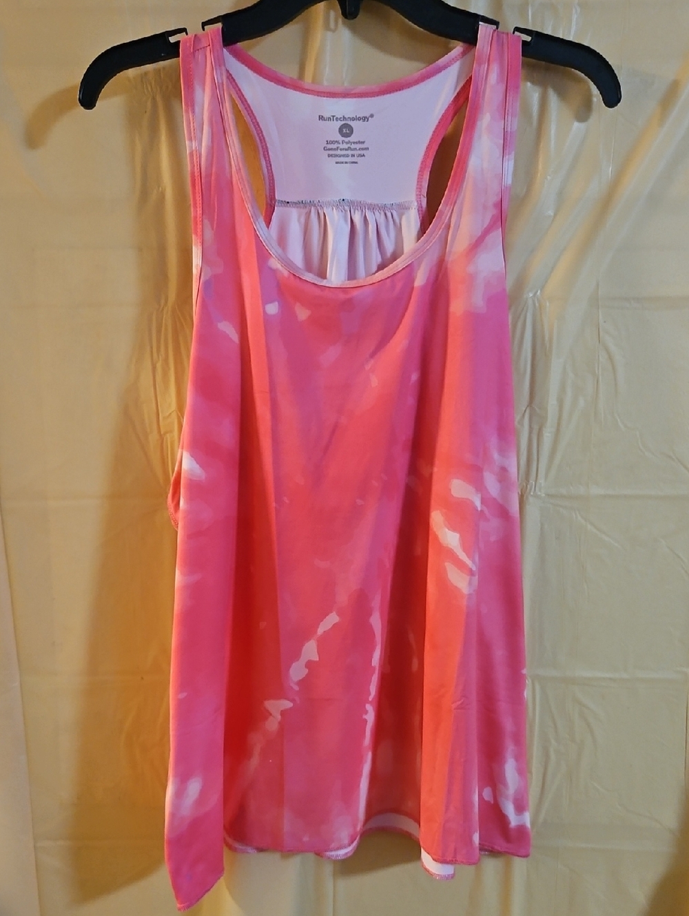 RUN TECHNOLOGY PINK TIE DYE TANK: EUC: SIZE XL